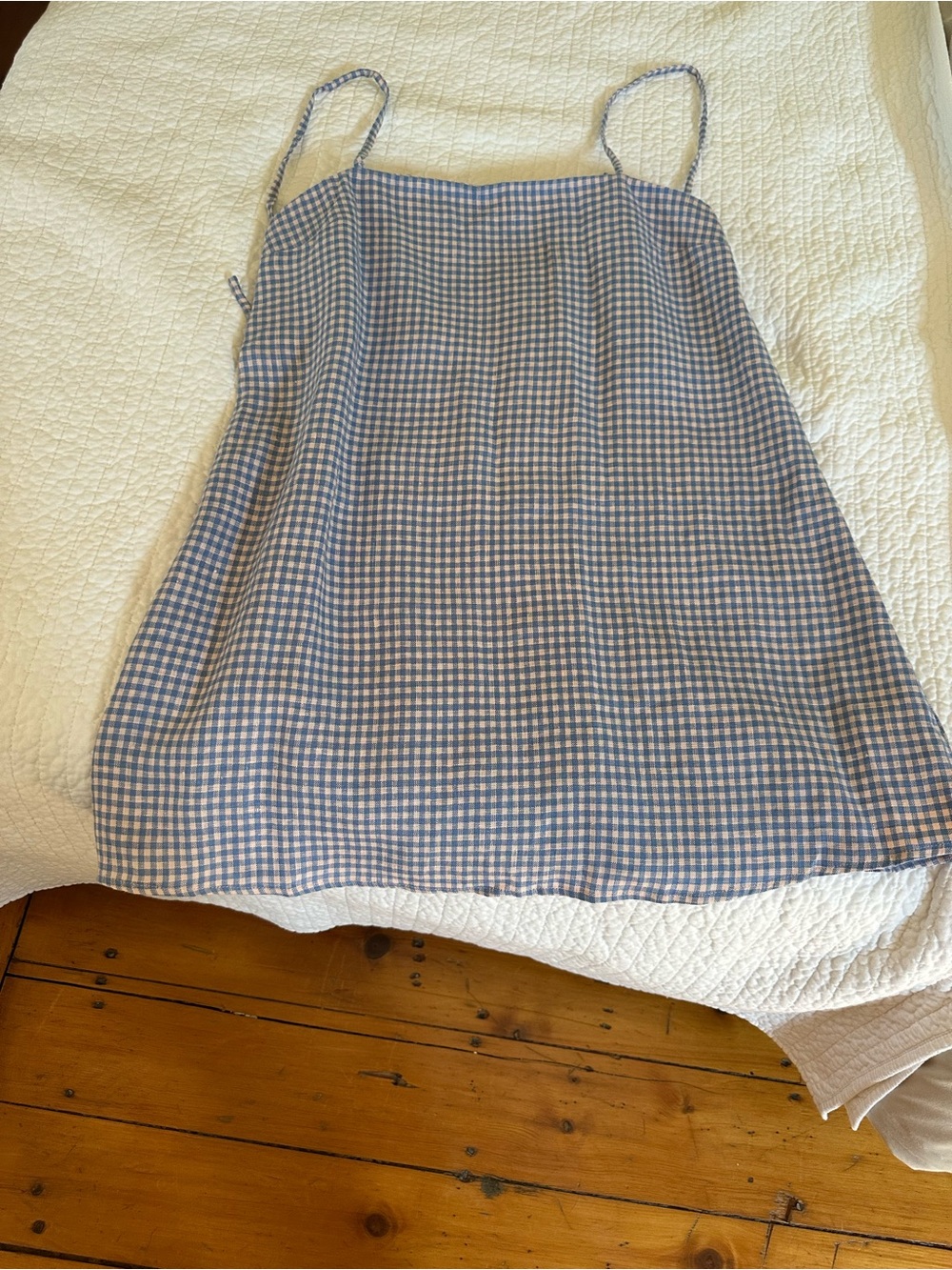 Reformation Blue and Pink Gingham Aubree dress - Picture 2 of 4